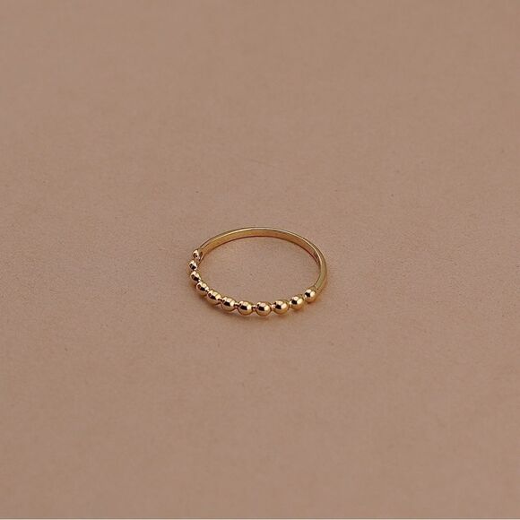 14k Solid Gold Polish Ball Ring | Stackable Bead Ring | Fine Jewelry by Tehrani - Picture 5 of 5